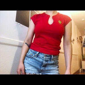 Red Ferrari cutout shirt Medium / Small